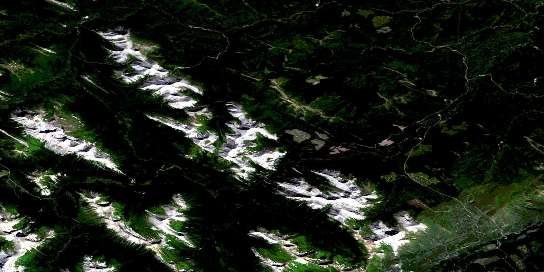Wapiti Lake Satellite Map 093I10 at 1:50,000 scale - National Topographic System of Canada (NTS) - Orthophoto
