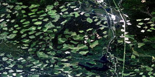 Summit Lake Satellite Map 093J07 at 1:50,000 scale - National Topographic System of Canada (NTS) - Orthophoto