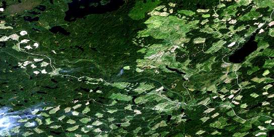 Weedon Lake Satellite Map 093J11 at 1:50,000 scale - National Topographic System of Canada (NTS) - Orthophoto