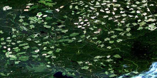Carrier Lake Satellite Map 093J12 at 1:50,000 scale - National Topographic System of Canada (NTS) - Orthophoto