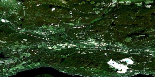 Endako Satellite Map 093K03 at 1:50,000 scale - National Topographic System of Canada (NTS) - Orthophoto