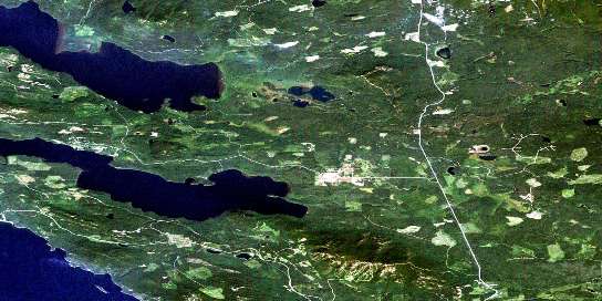 Pinchi Lake Satellite Map 093K09 at 1:50,000 scale - National Topographic System of Canada (NTS) - Orthophoto
