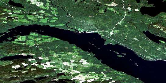 Stuart Lake Satellite Map 093K10 at 1:50,000 scale - National Topographic System of Canada (NTS) - Orthophoto