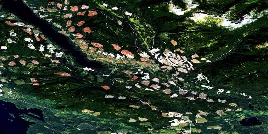Tochcha Lake Satellite Map 093K13 at 1:50,000 scale - National Topographic System of Canada (NTS) - Orthophoto