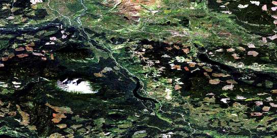 Owen Lake Satellite Map 093L02 at 1:50,000 scale - National Topographic System of Canada (NTS) - Orthophoto