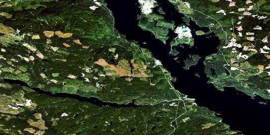Fulton Lake Satellite Map 093L16 at 1:50,000 scale - National Topographic System of Canada (NTS) - Orthophoto