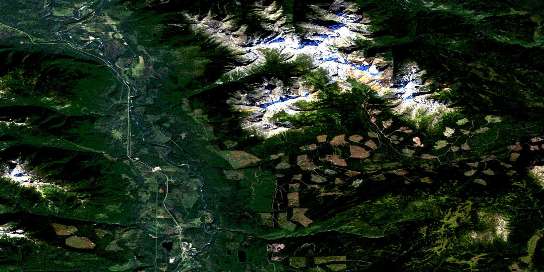 Moricetown Satellite Map 093M03 at 1:50,000 scale - National Topographic System of Canada (NTS) - Orthophoto