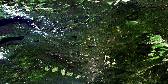 Wittsichica Creek Satellite Map 093N01 at 1:50,000 scale - National Topographic System of Canada (NTS) - Orthophoto