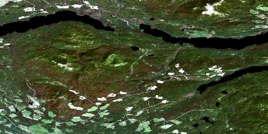 Chuchi Lake Satellite Map 093N02 at 1:50,000 scale - National Topographic System of Canada (NTS) - Orthophoto