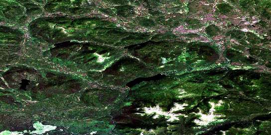 Klawli Lake Satellite Map 093N07 at 1:50,000 scale - National Topographic System of Canada (NTS) - Orthophoto