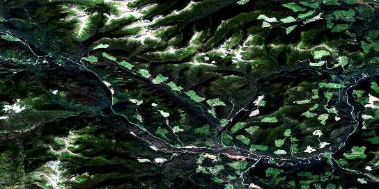 Manson Lakes Satellite Map 093N09 at 1:50,000 scale - National Topographic System of Canada (NTS) - Orthophoto