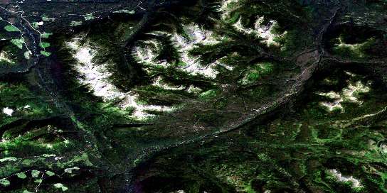 Kwanika Creek Satellite Map 093N11 at 1:50,000 scale - National Topographic System of Canada (NTS) - Orthophoto