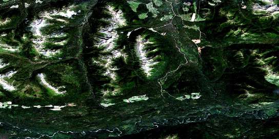 Discovery Creek Satellite Map 093N14 at 1:50,000 scale - National Topographic System of Canada (NTS) - Orthophoto