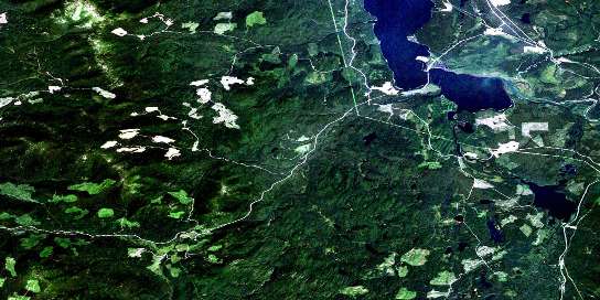 Tudyah Lake Satellite Map 093O03 at 1:50,000 scale - National Topographic System of Canada (NTS) - Orthophoto