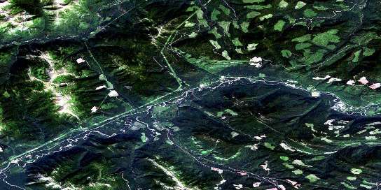 Mount Hulcross Satellite Map 093O09 at 1:50,000 scale - National Topographic System of Canada (NTS) - Orthophoto
