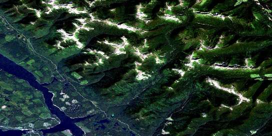 Cut Thumb Creek Satellite Map 093O11 at 1:50,000 scale - National Topographic System of Canada (NTS) - Orthophoto