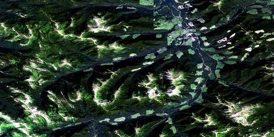 Carbon Creek Satellite Map 093O15 at 1:50,000 scale - National Topographic System of Canada (NTS) - Orthophoto