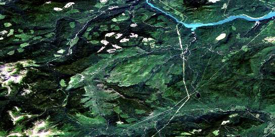 Portage Mountain Satellite Map 093O16 at 1:50,000 scale - National Topographic System of Canada (NTS) - Orthophoto