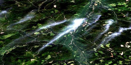 Burnt River Satellite Map 093P05 at 1:50,000 scale - National Topographic System of Canada (NTS) - Orthophoto