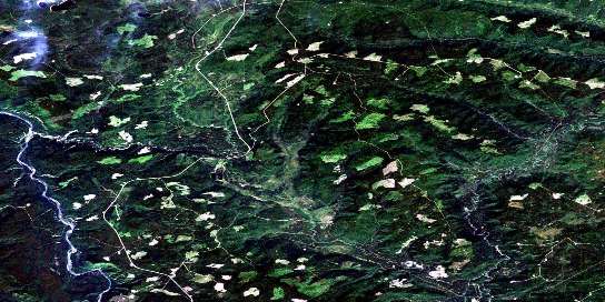 Sundown Creek Satellite Map 093P07 at 1:50,000 scale - National Topographic System of Canada (NTS) - Orthophoto