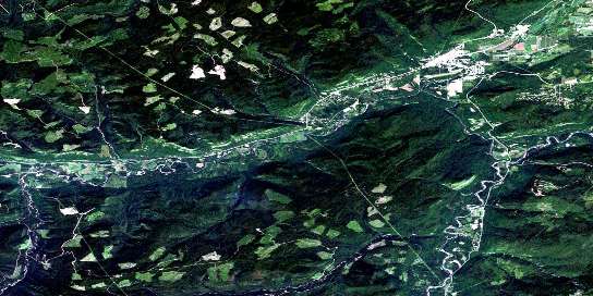 Commotion Creek Satellite Map 093P12 at 1:50,000 scale - National Topographic System of Canada (NTS) - Orthophoto