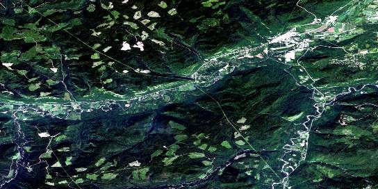 Commotion Creek Satellite Map 093P12 at 1:50,000 scale - National Topographic System of Canada (NTS) - Orthophoto