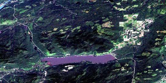 Moberly Lake Satellite Map 093P13 at 1:50,000 scale - National Topographic System of Canada (NTS) - Orthophoto