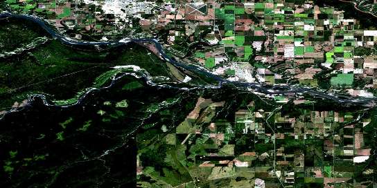 Fort St John Satellite Map 094A02 at 1:50,000 scale - National Topographic System of Canada (NTS) - Orthophoto