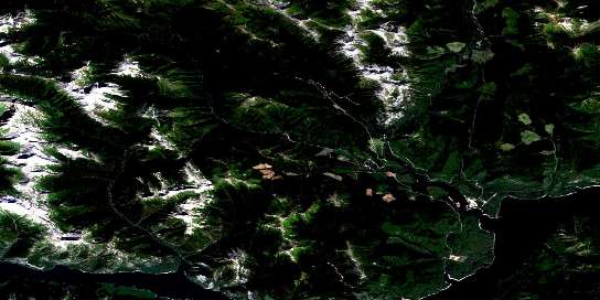 Mount Brewster Satellite Map 094B03 at 1:50,000 scale - National Topographic System of Canada (NTS) - Orthophoto
