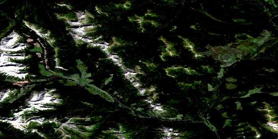 Emerslund Lakes Satellite Map 094B06 at 1:50,000 scale - National Topographic System of Canada (NTS) - Orthophoto