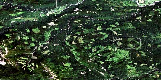 Kobes Creek Satellite Map 094B08 at 1:50,000 scale - National Topographic System of Canada (NTS) - Orthophoto