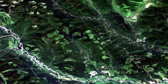 Aikman Creek Satellite Map 094B09 at 1:50,000 scale - National Topographic System of Canada (NTS) - Orthophoto