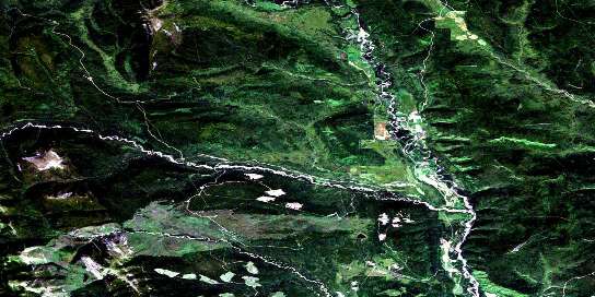 Cypress Creek Satellite Map 094B15 at 1:50,000 scale - National Topographic System of Canada (NTS) - Orthophoto