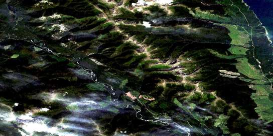 Lorimer Creek Satellite Map 094C07 at 1:50,000 scale - National Topographic System of Canada (NTS) - Orthophoto