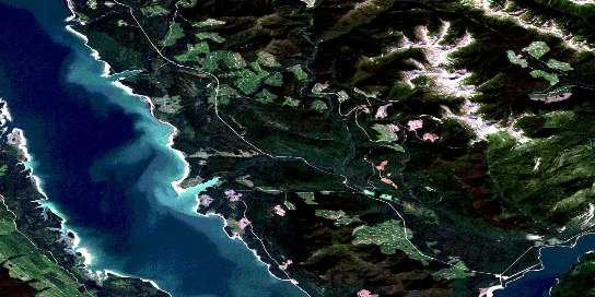 Lafferty Arm Satellite Map 094C08 at 1:50,000 scale - National Topographic System of Canada (NTS) - Orthophoto