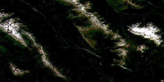 Salix Creek Satellite Map 094D02 at 1:50,000 scale - National Topographic System of Canada (NTS) - Orthophoto