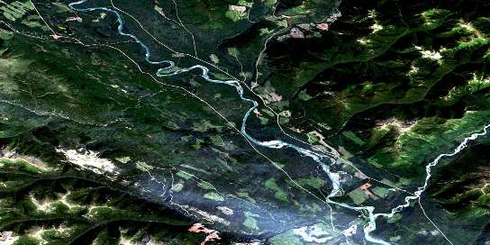 Truncate Creek Satellite Map 094F03 at 1:50,000 scale - National Topographic System of Canada (NTS) - Orthophoto