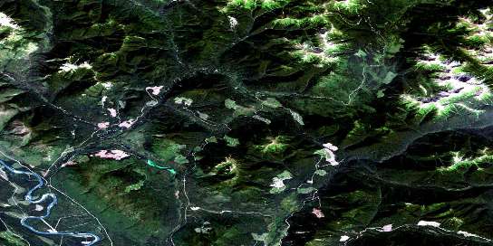Paul River Satellite Map 094F06 at 1:50,000 scale - National Topographic System of Canada (NTS) - Orthophoto