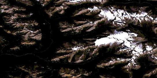 Cyclops Peak Satellite Map 094F08 at 1:50,000 scale - National Topographic System of Canada (NTS) - Orthophoto