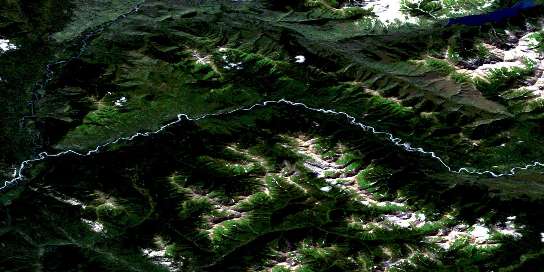 Mount Alcock Satellite Map 094F11 at 1:50,000 scale - National Topographic System of Canada (NTS) - Orthophoto