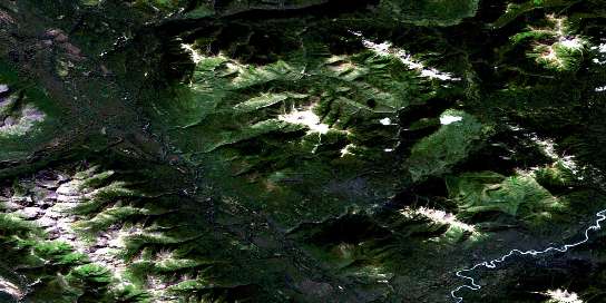 Mount Chief Davie Satellite Map 094F12 at 1:50,000 scale - National Topographic System of Canada (NTS) - Orthophoto
