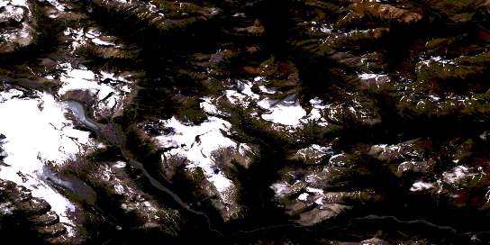 Mount Lloyd George Satellite Map 094F15 at 1:50,000 scale - National Topographic System of Canada (NTS) - Orthophoto