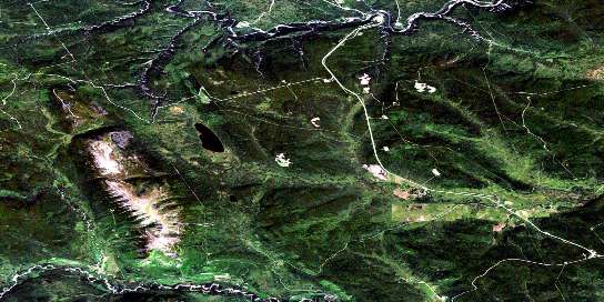 Pink Mountain Satellite Map 094G02 at 1:50,000 scale - National Topographic System of Canada (NTS) - Orthophoto
