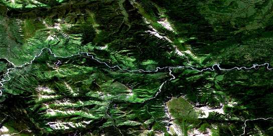 Kluachesi Lake Satellite Map 094G13 at 1:50,000 scale - National Topographic System of Canada (NTS) - Orthophoto