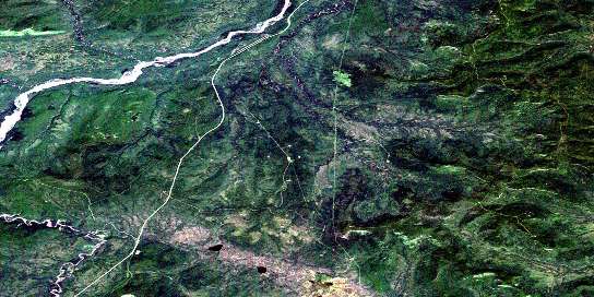 Bougie Creek Satellite Map 094G15 at 1:50,000 scale - National Topographic System of Canada (NTS) - Orthophoto