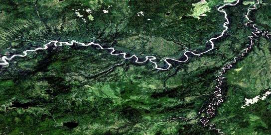 Tommy Lakes Satellite Map 094H13 at 1:50,000 scale - National Topographic System of Canada (NTS) - Orthophoto