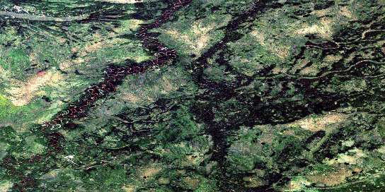 Bedji Creek Satellite Map 094I02 at 1:50,000 scale - National Topographic System of Canada (NTS) - Orthophoto