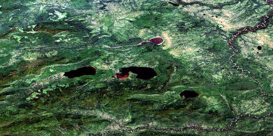 Klua Lakes Satellite Map 094J01 at 1:50,000 scale - National Topographic System of Canada (NTS) - Orthophoto