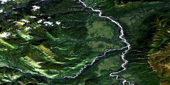 Tuchodi River Satellite Map 094J05 at 1:50,000 scale - National Topographic System of Canada (NTS) - Orthophoto
