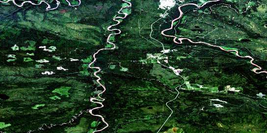 Jackfish Creek Satellite Map 094J10 at 1:50,000 scale - National Topographic System of Canada (NTS) - Orthophoto